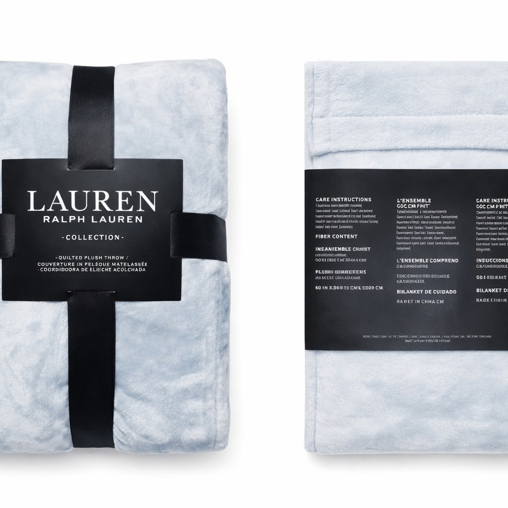 Ralph Lauren Light Blue Throw Blanket